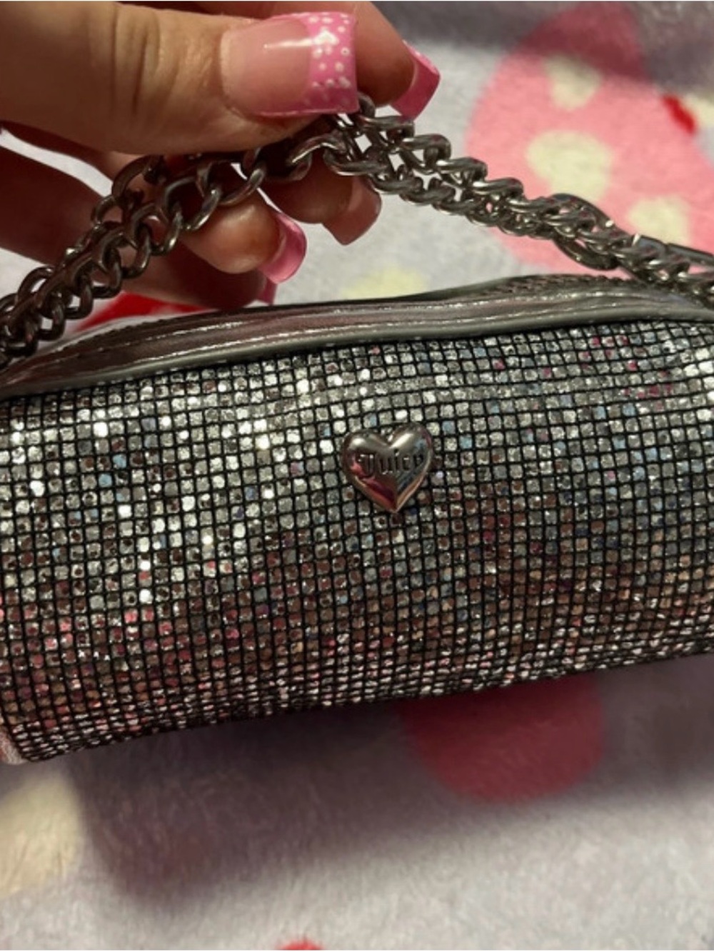 Juicy Couture Silver Sequin Chain wallet